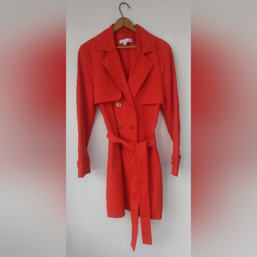 🍊New York And Company Co Orange Trench Coat Tangerine